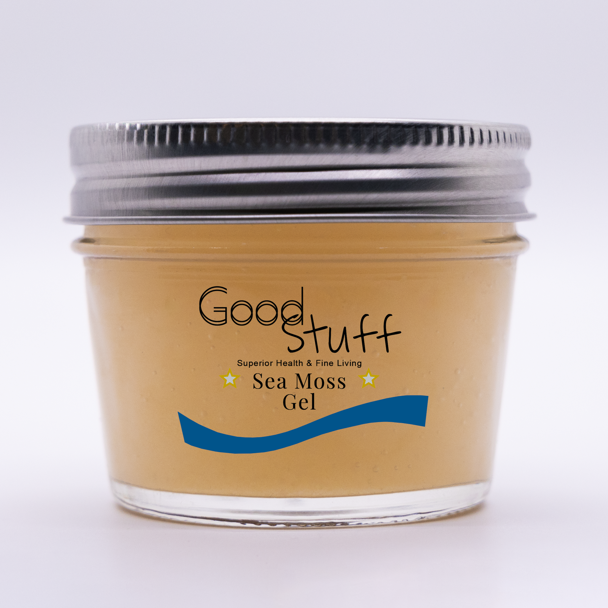4oz glass jar filled with Wildcrafted Sea Moss Gel from Good Stuff Health